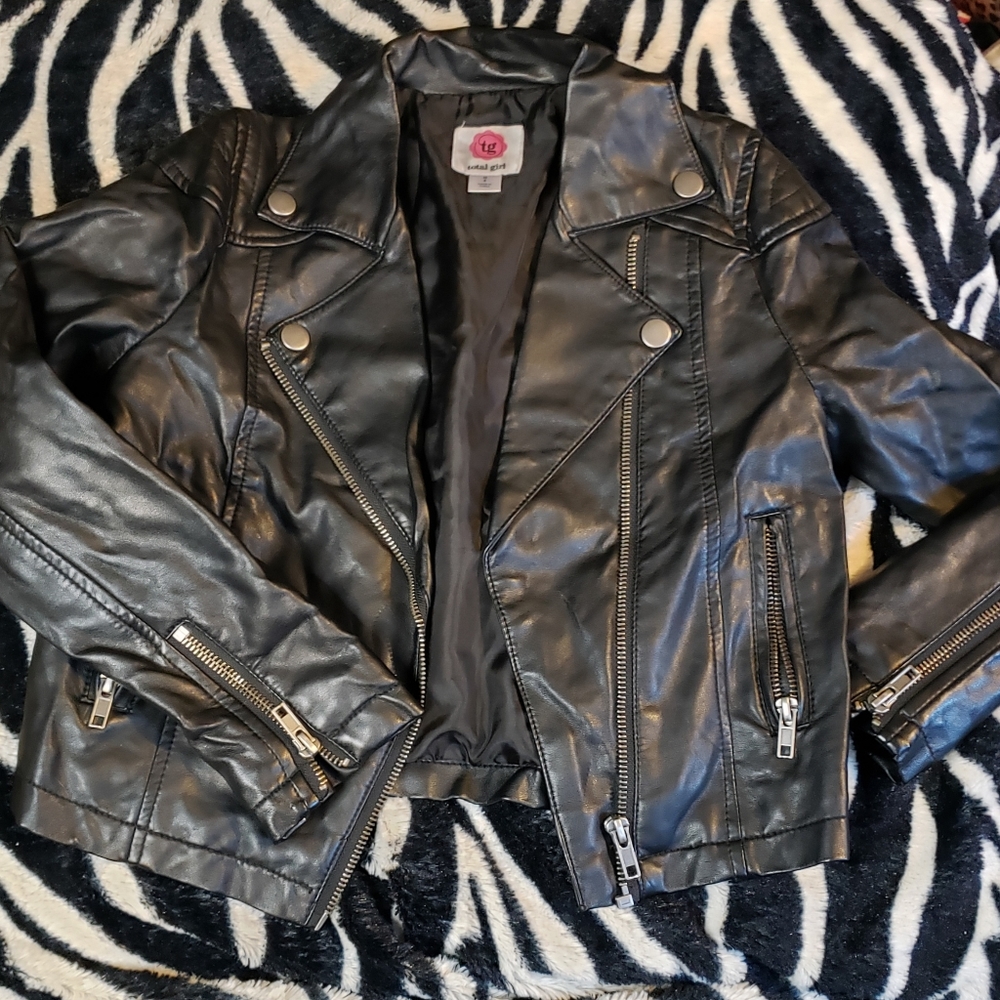 Girls Faux Leather Jacket